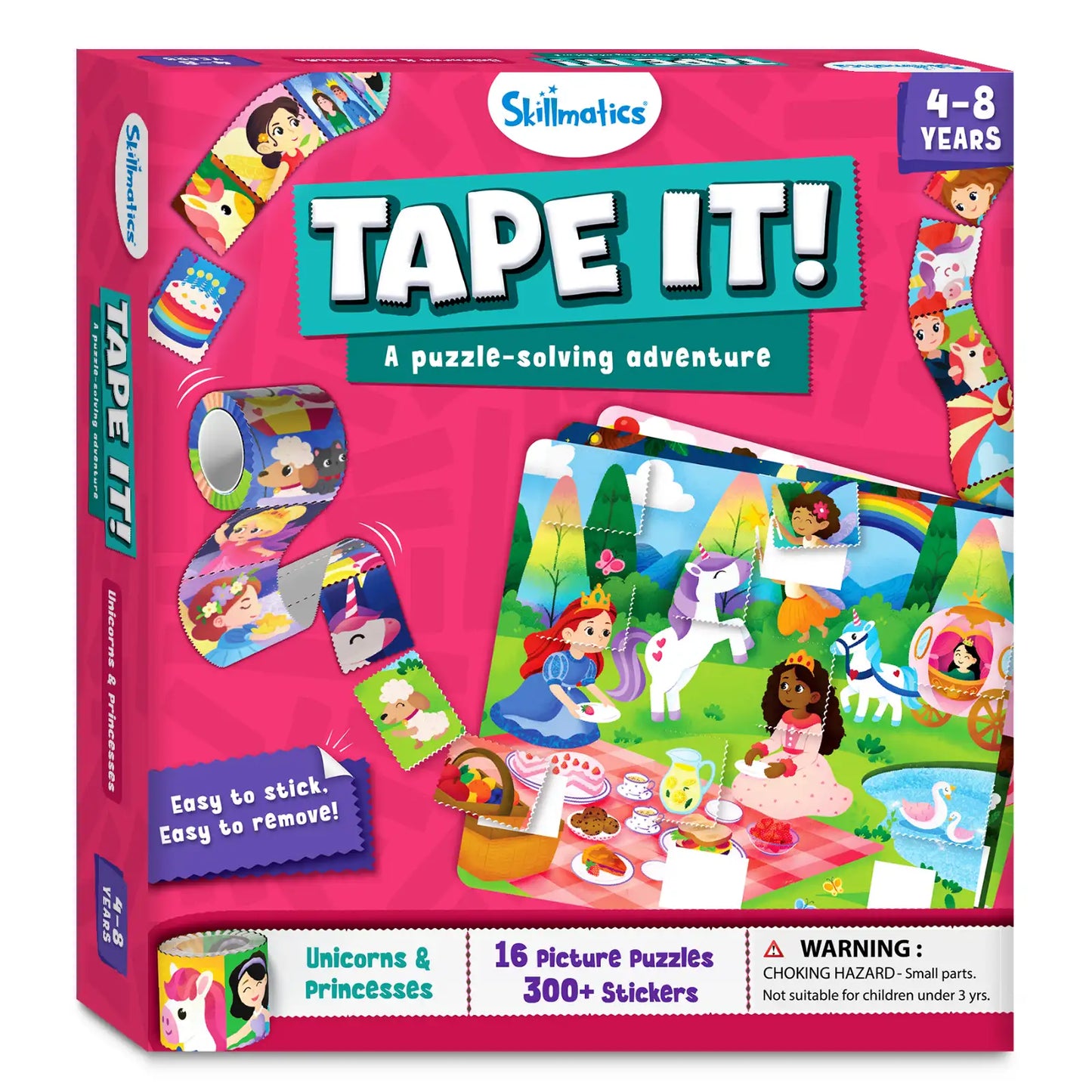 Tape It: Unicorns & Princesses | Sticker Puzzle Activity (Ages 4-8)