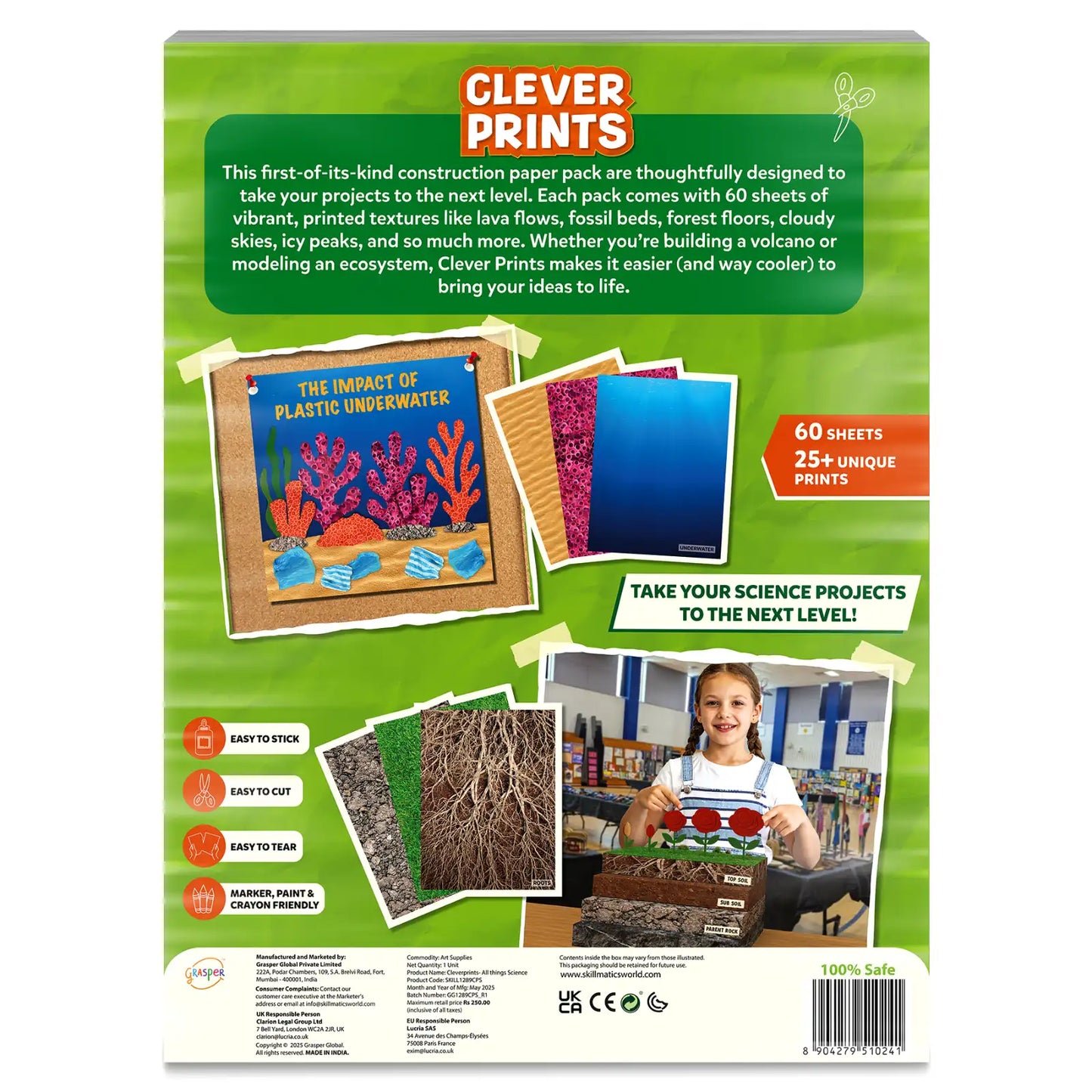 Clever Prints: All Things Science! | Construction Paper (60 Sheets)