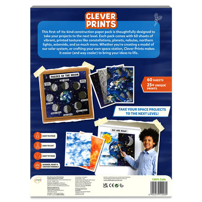 Clever Prints: Outer Space | Construction Paper (60 Sheets)