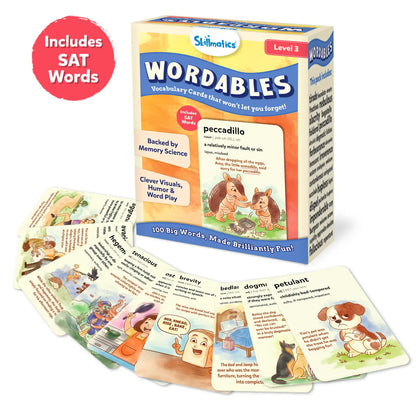 Wordables: Level 3 | Vocabulary Flash Cards for SAT Prep (ages 12+)