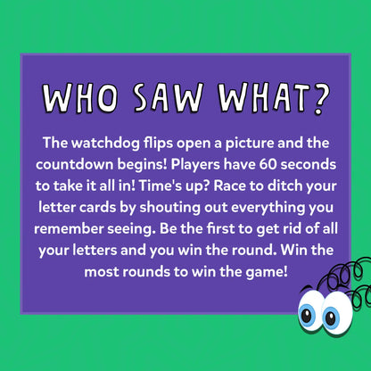 Who Saw What? In 60 Seconds: Fast-Paced Memory Game for Kids (ages 7+)