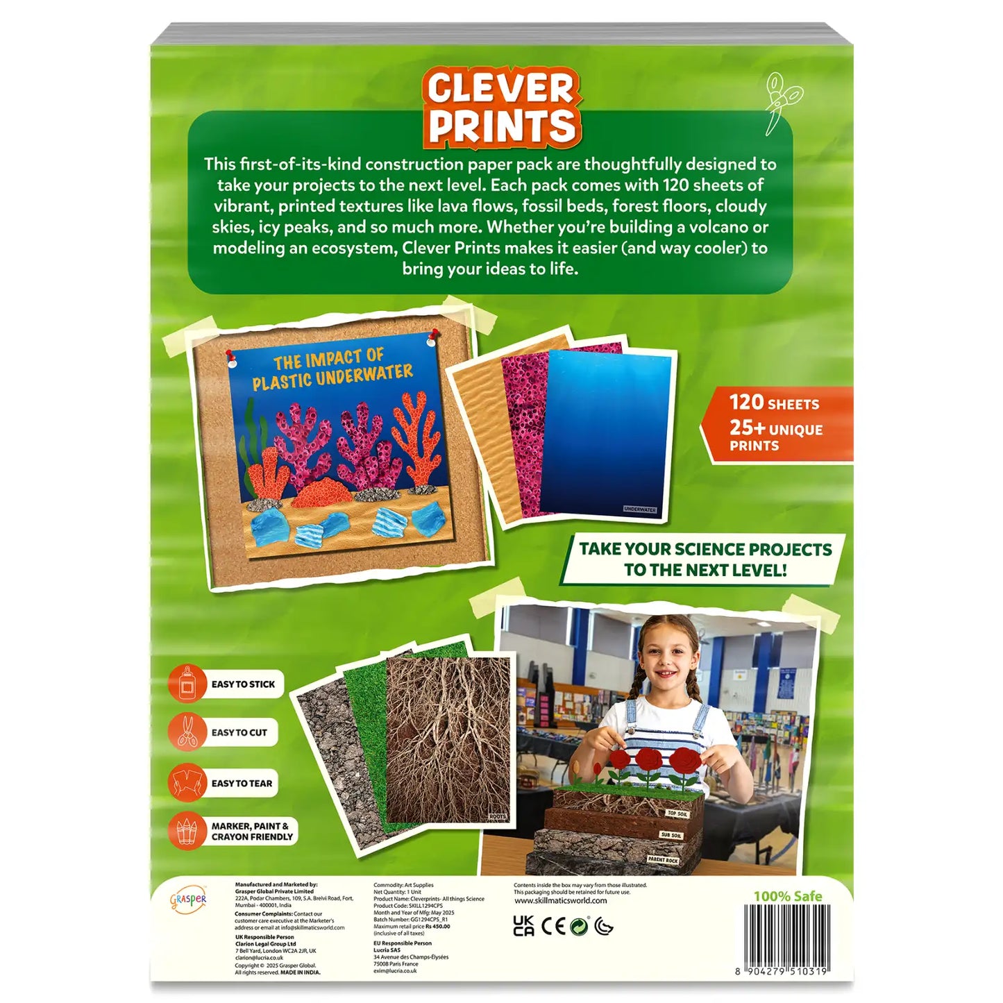 Clever Prints: All Things Science! | Construction Paper (120 Sheets)