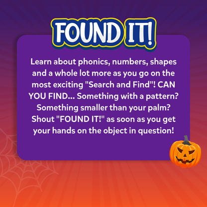 Found It Halloween Edition game with Halloween pumpkin accent for kids ages 4-7