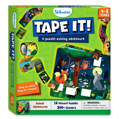 Title Tape It: Animal Adventures | Sticker Puzzle Activity (Ages 4-8)
