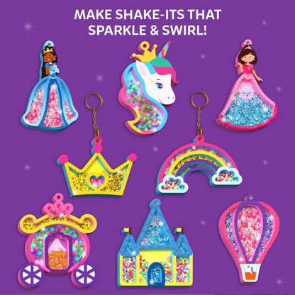 Shake-its: Unicorns & Princesses | DIY Craft Kit with Keychains (ages 4-9)