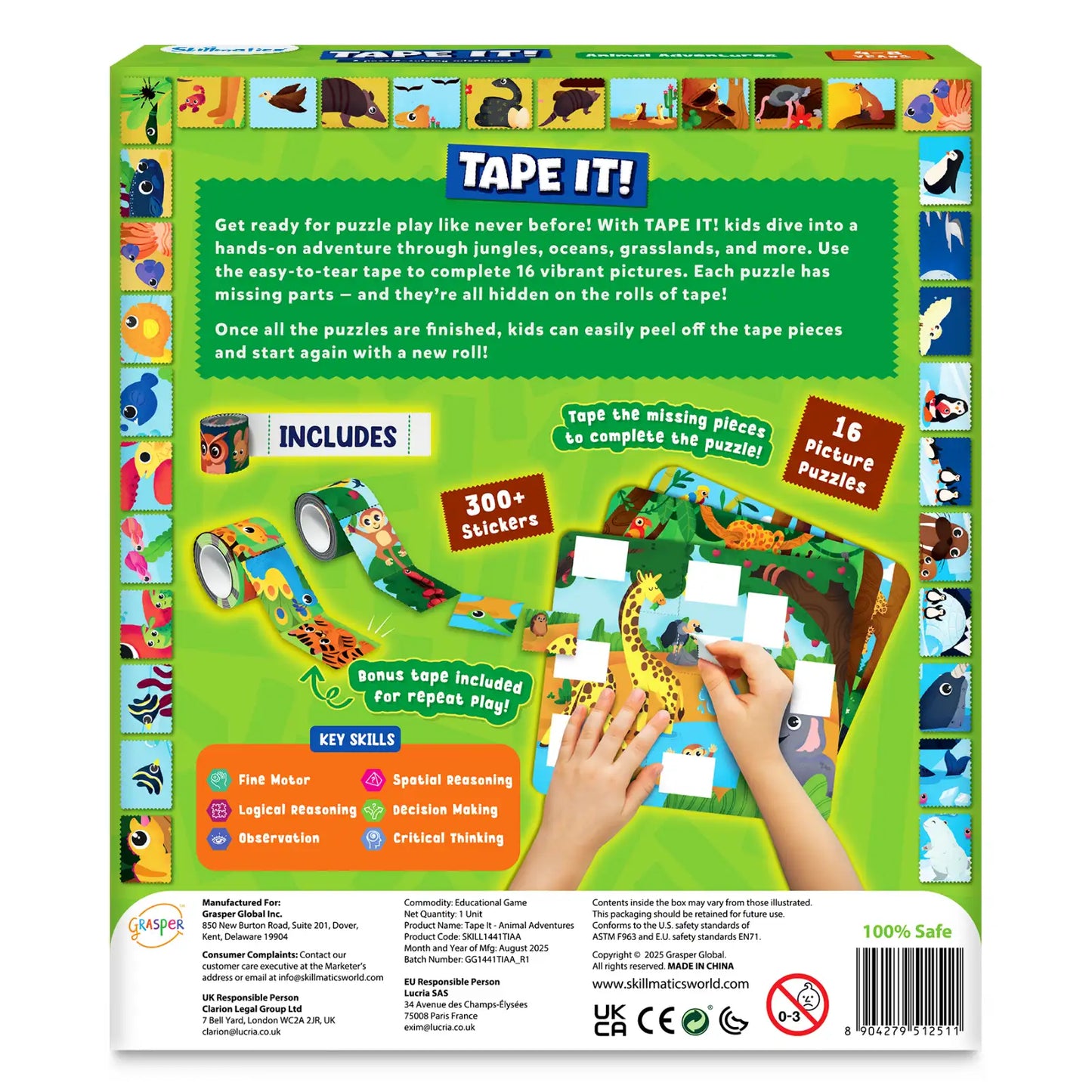 Title Tape It: Animal Adventures | Sticker Puzzle Activity (Ages 4-8)