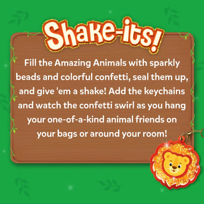 Shake-its: Amazing Animals | DIY Craft Kit with Keychains (ages 4-9)