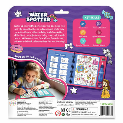 Water Spotter:Unicorns & Princesses | Reusable Search & Find Book (ages 4-8)