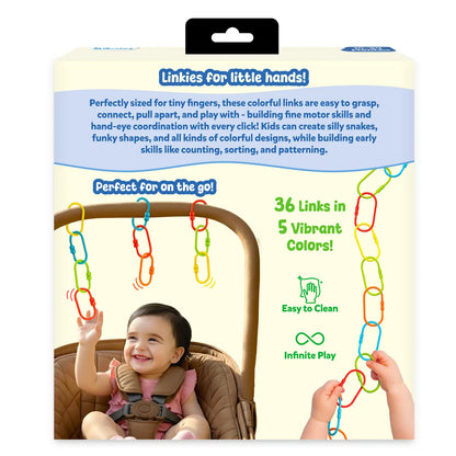 Linkies: Set of 36 Links | Connectable Learning Link Toy for Toddlers (10-24 months)