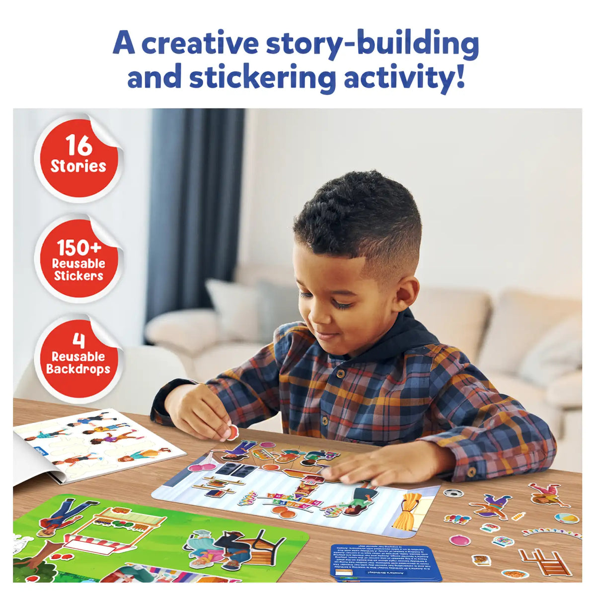 Sticker Story Adventure Sticker Stories - Adventure Around Town (ages 3-7) – Skillmatics US
