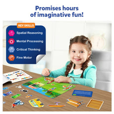 Child’s educational puzzle from Sticker Stories Adventure Around Town for ages 3 to 7