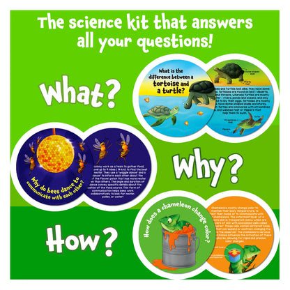 Science Snippets Animals and Multiplication Flash Cards advertisement showcasing educational science kit
