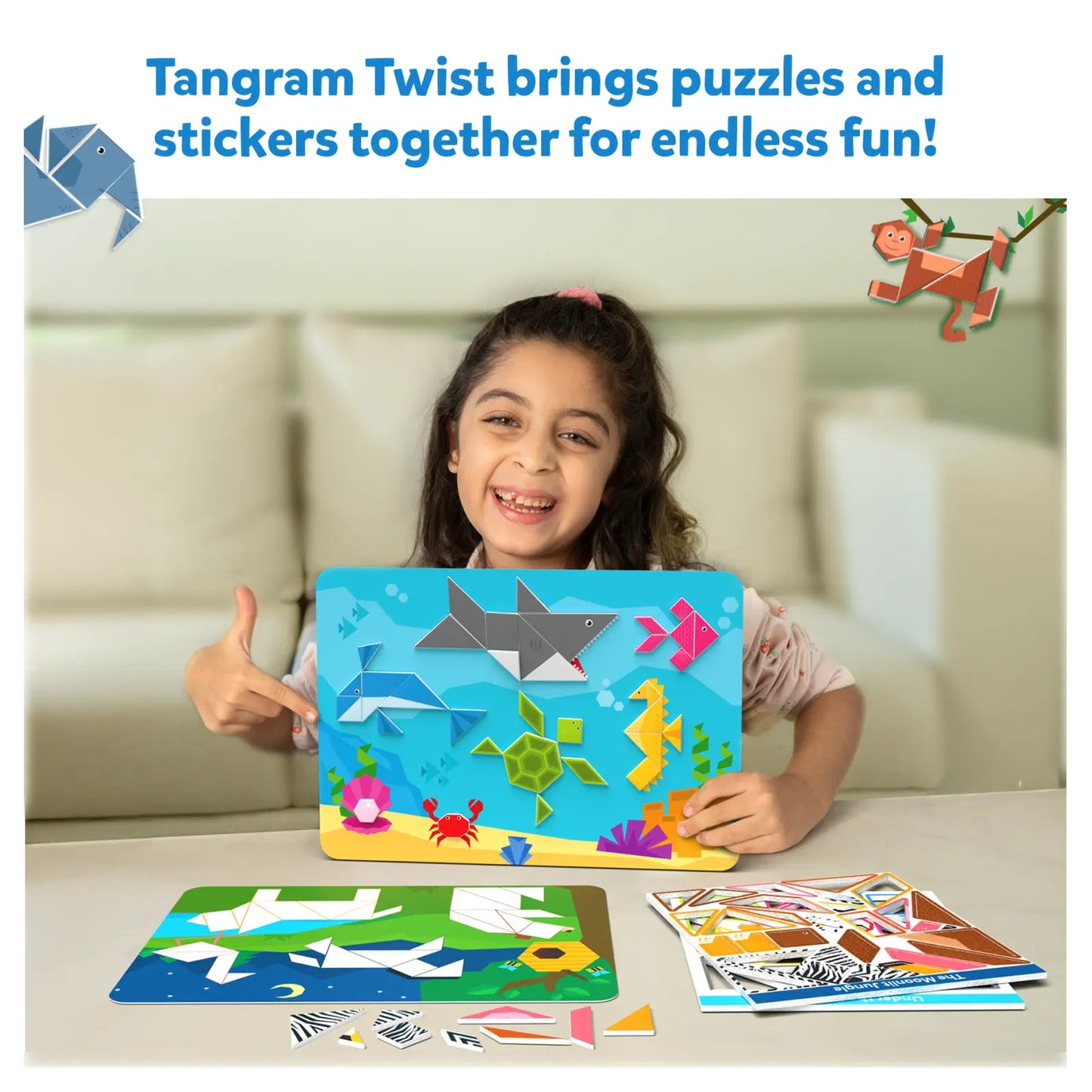 Tangram Twist: Amazing Animals | No mess sticker art (ages 4-7)