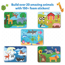 Animal-themed foam sticker art set for kids ages 4-7 in Tangram Twist Amazing Animals