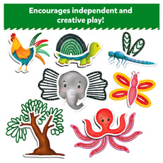 Colorful animal and nature stickers from Waxy Window Art DIY Craft Kit for Kids