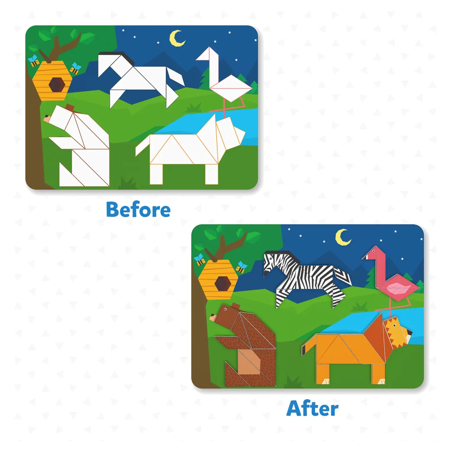 Tangram Twist: Amazing Animals | No mess sticker art (ages 4-7)