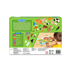 Tangram Twist Amazing Animals puzzle box for ages 4-7 with no mess sticker art