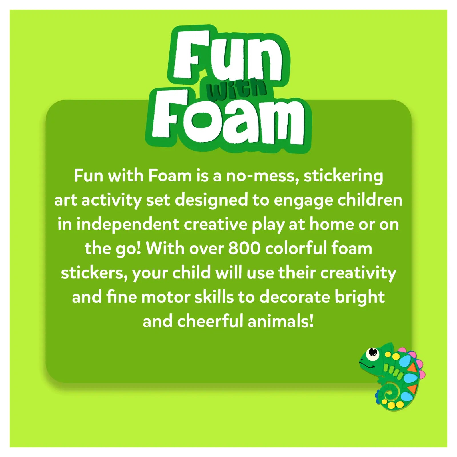 Fun with Foam sticker art set featuring colorful animal shapes for kids ages 3-7