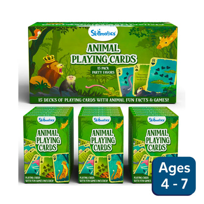 Animal Playing Cards | 15 Packs Playing Cards Set (ages 4-7)