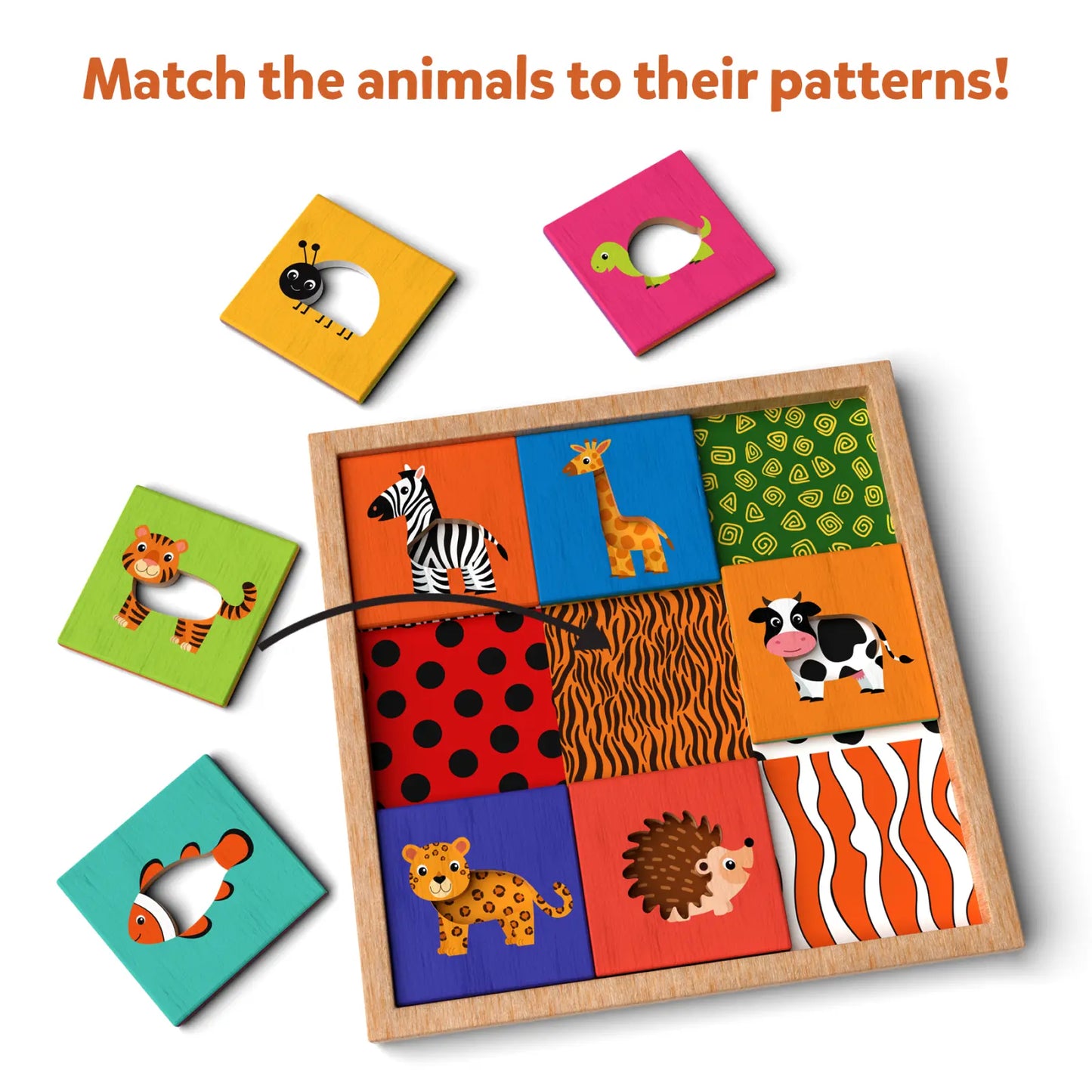 Animal Pattern Puzzle Set | Educational Matching & Learning Game (ages 18 months+)