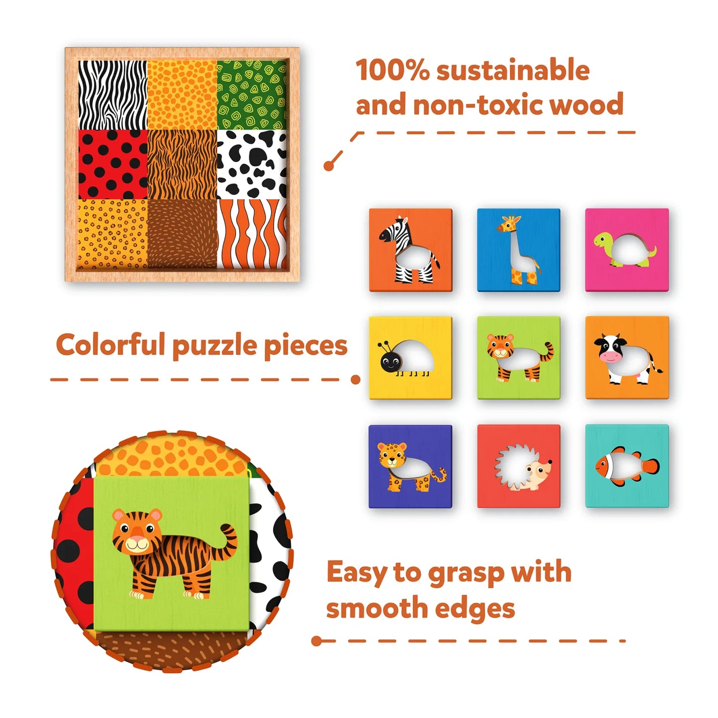 Animal Pattern Puzzle Set | Educational Matching & Learning Game (ages 18 months+)