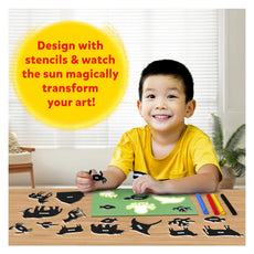 Sun-activated stencil art set for creating magical animal designs with Sun Paper Art Kit