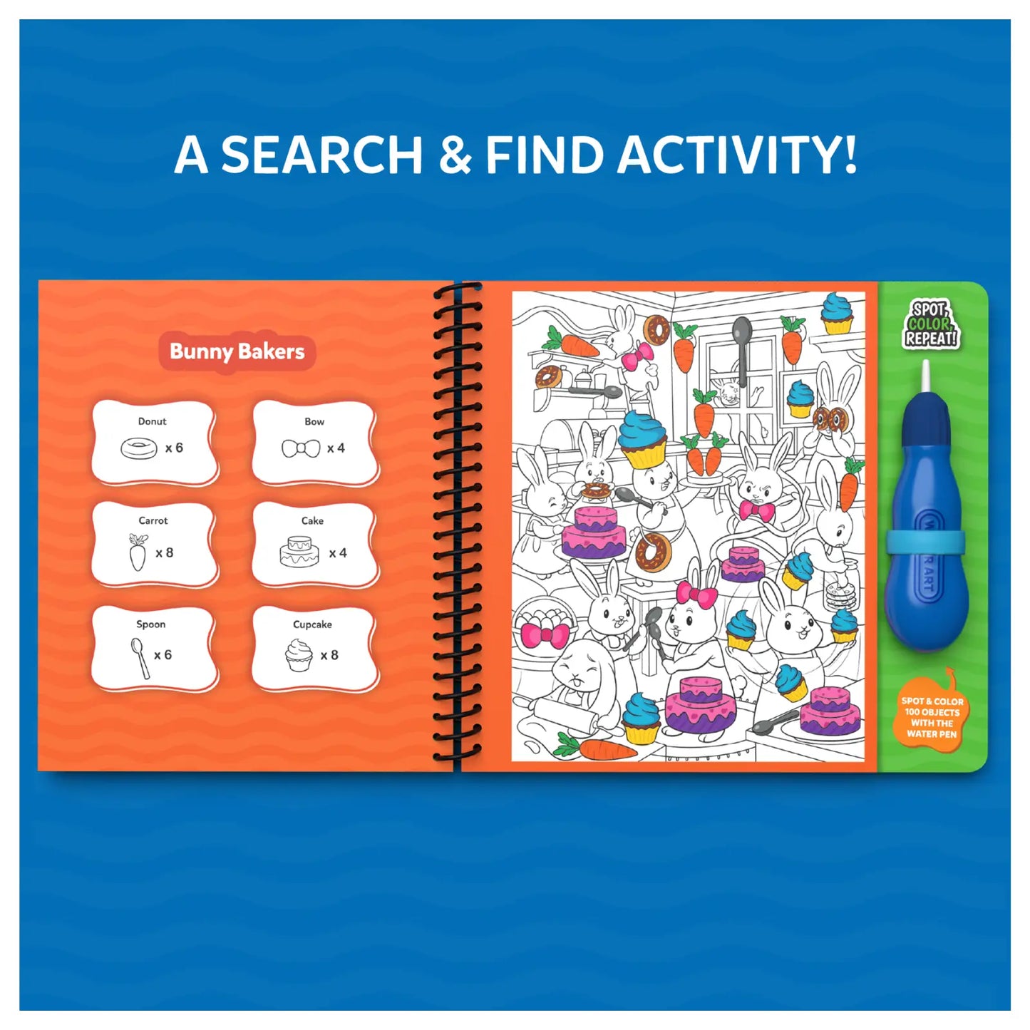 Bunny-themed search and find activity book from Water Spotter Animals At Play series