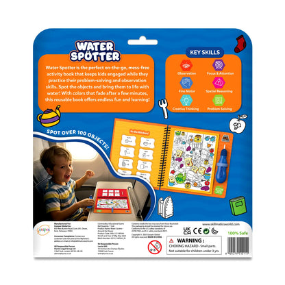 Water activity book for children from Water Spotter Around The House reusable search and find book