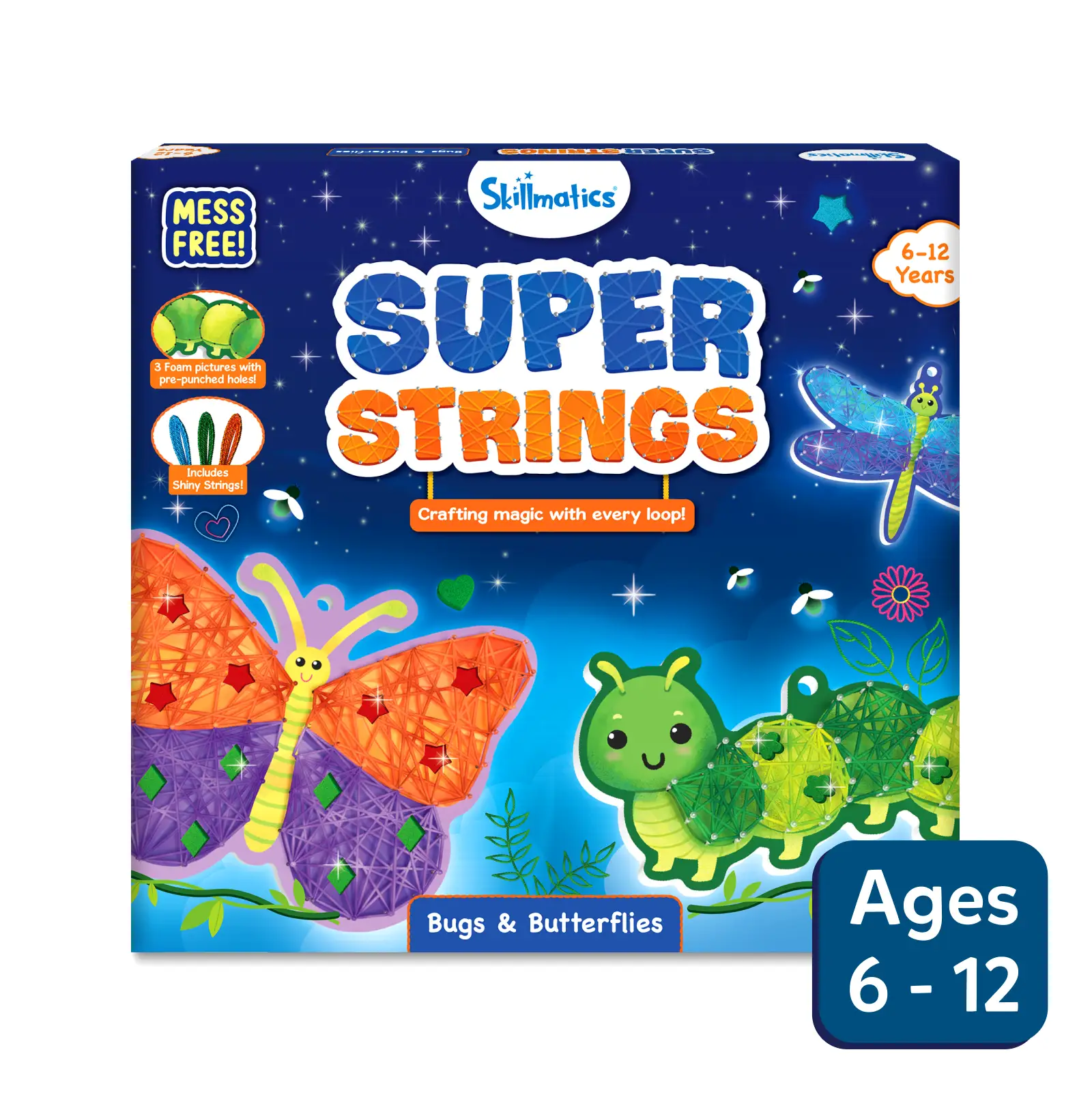 Super Strings: Bugs & Butterflies | Mess-Free String Art for Kids (ages 4-9)