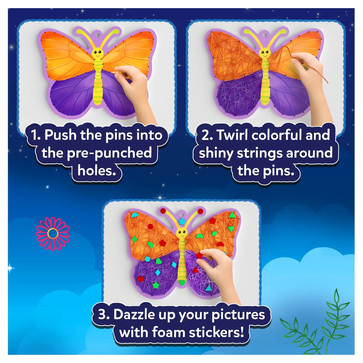 Super Strings: Bugs & Butterflies | Mess-Free String Art for Kids (ages 4-9)