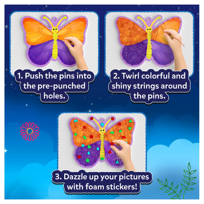 Super Strings: Bugs & Butterflies | Mess-Free String Art for Kids (ages 4-9)