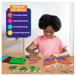 Colorful lacing activity set for kids featuring bugs and butterflies for mess-free fun