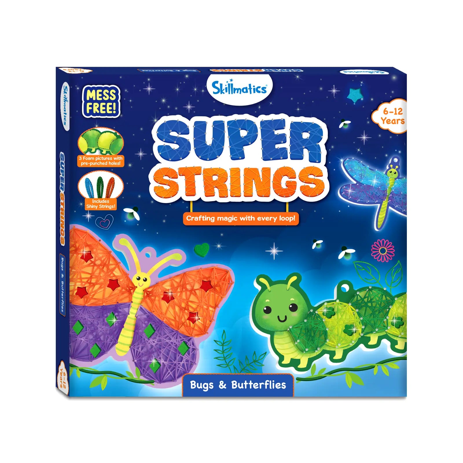 Super Strings: Bugs & Butterflies | Mess-Free String Art for Kids (ages 6-12)