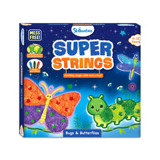 Super Strings Bugs & Butterflies craft kit for kids ages 6-12, mess-free string art