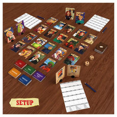 Board game setup for Catch The Crook strategy and mystery game for ages 10+