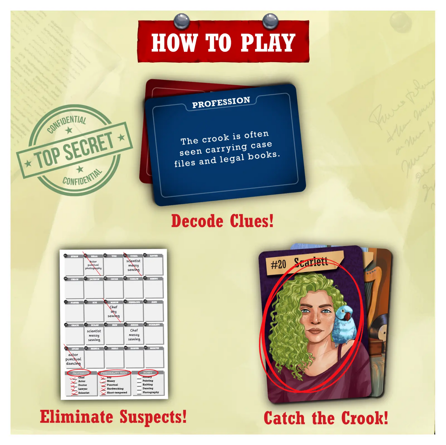 Catch The Crook | Strategy & Mystery Board Game (ages 10+)