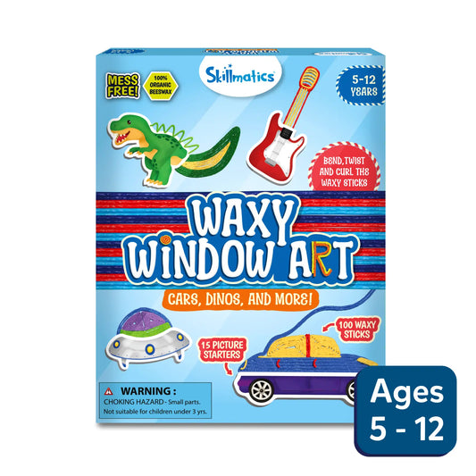 Waxy Window Art: Cars, Dinos, & More! | DIY Art & Craft Kit (ages 5-12)