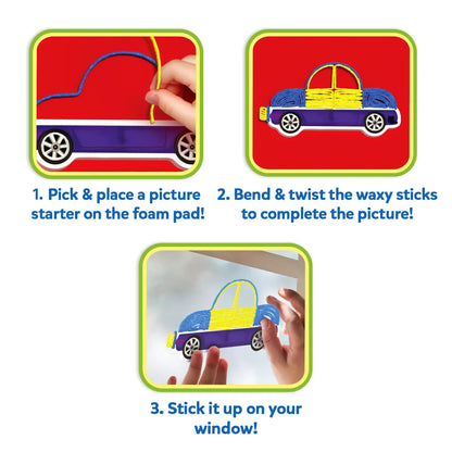 Waxy Window Art: Cars, Dinos, & More! | DIY Art & Craft Kit (ages 5-12)