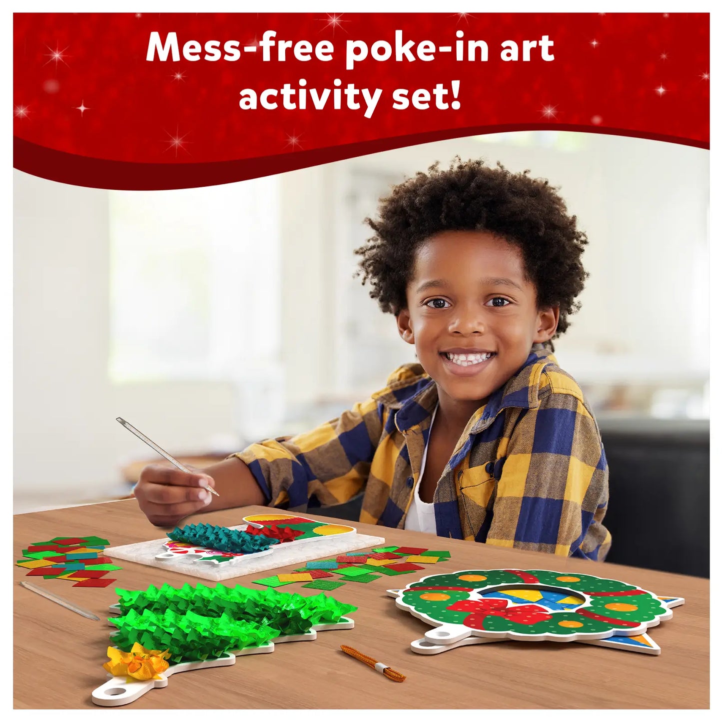 Poke-in Art: DIY Christmas Decor | Mess-Free Art for Kids (ages 4-12)