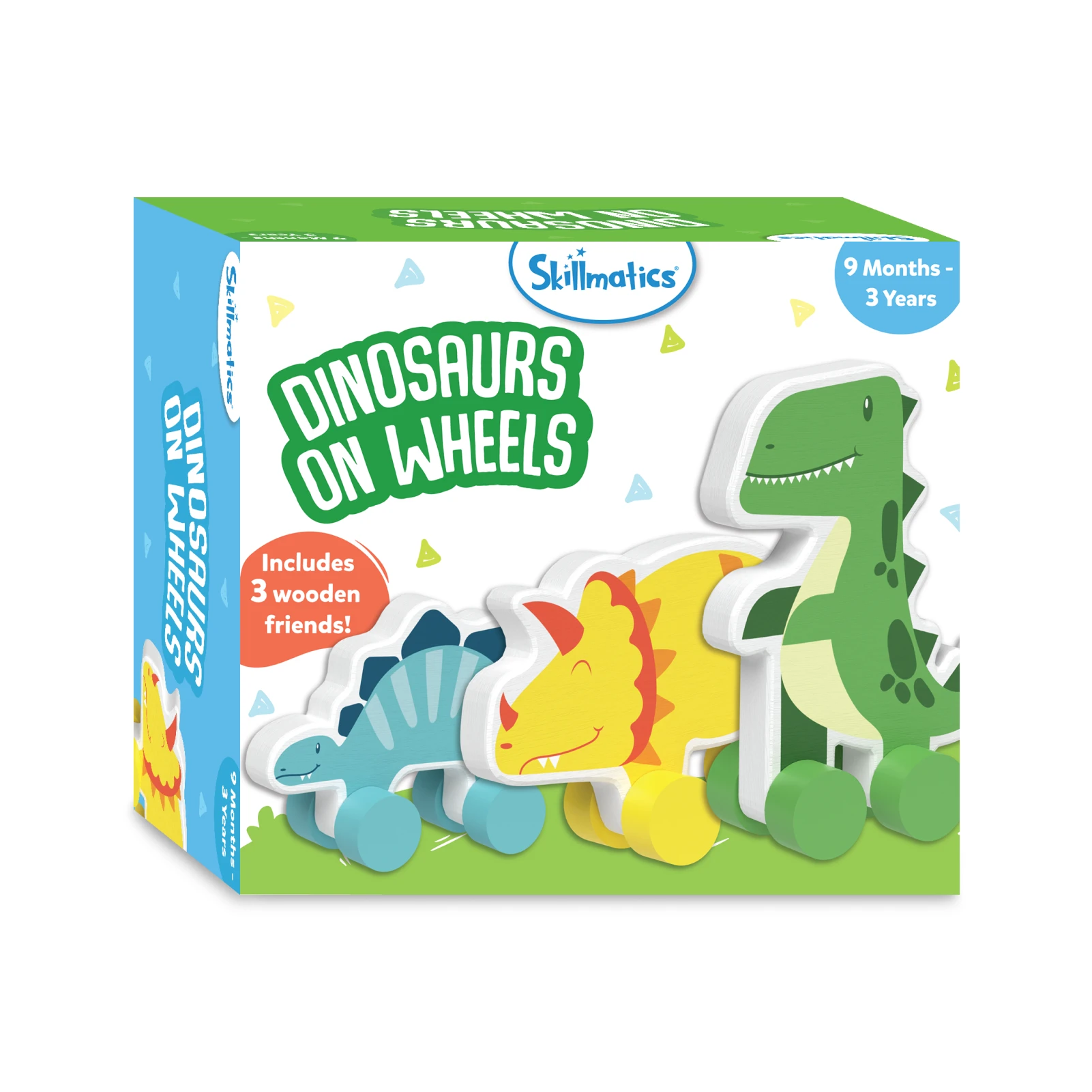 Dinosaurs on Wheels | Wooden Dinosaur Toys on Wheels (ages 9 months - 3y)