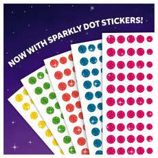 Sparkly dot sticker sheets from Dot it Sparkle Edition featuring Unicorns & Princesses