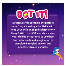Sparkly sticker art activity set with unicorn and princess designs for kids ages 3-7