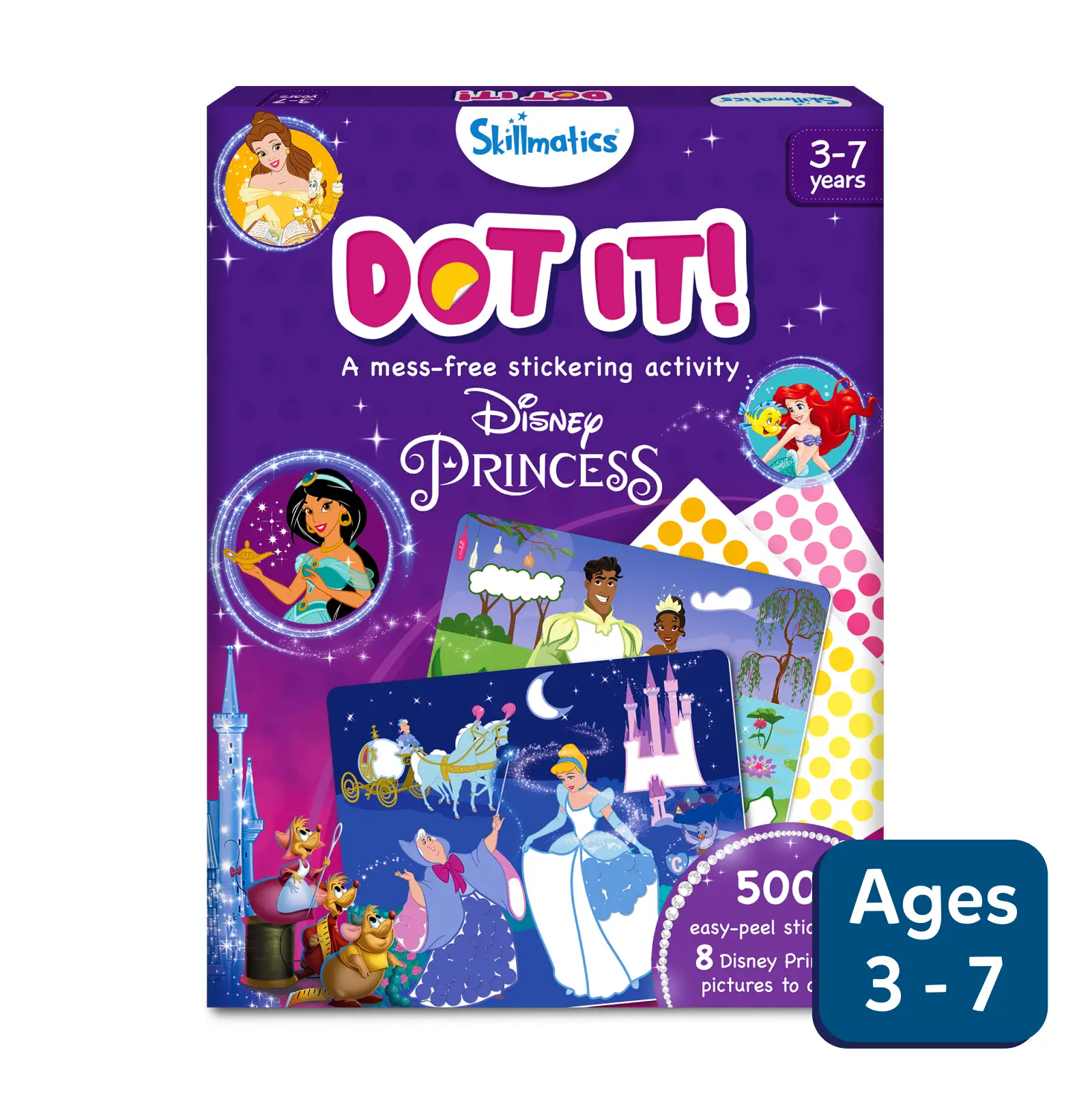 Disney Princess sticker activity kit from Dot it featuring Disney Princesses for kids