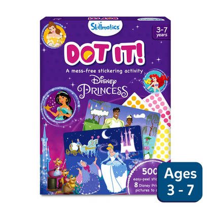 Disney Princess sticker activity kit from Dot it featuring Disney Princesses for kids