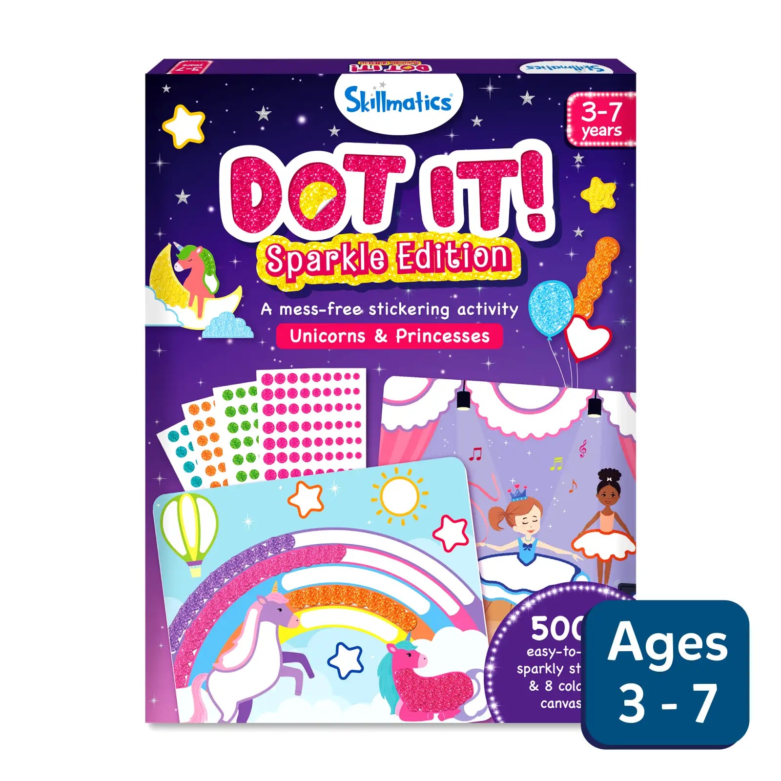 Dot it! Sparkle Edition: Unicorns & Princesses | No mess sticker art (ages 3-7)
