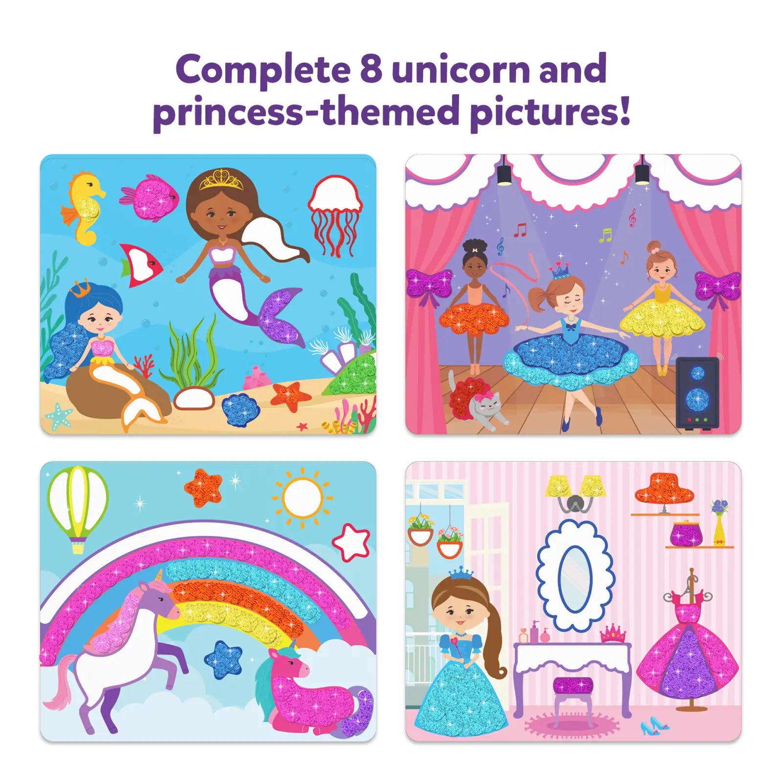 Dot it! Sparkle Edition: Unicorns & Princesses | No mess sticker art (ages 3-7)