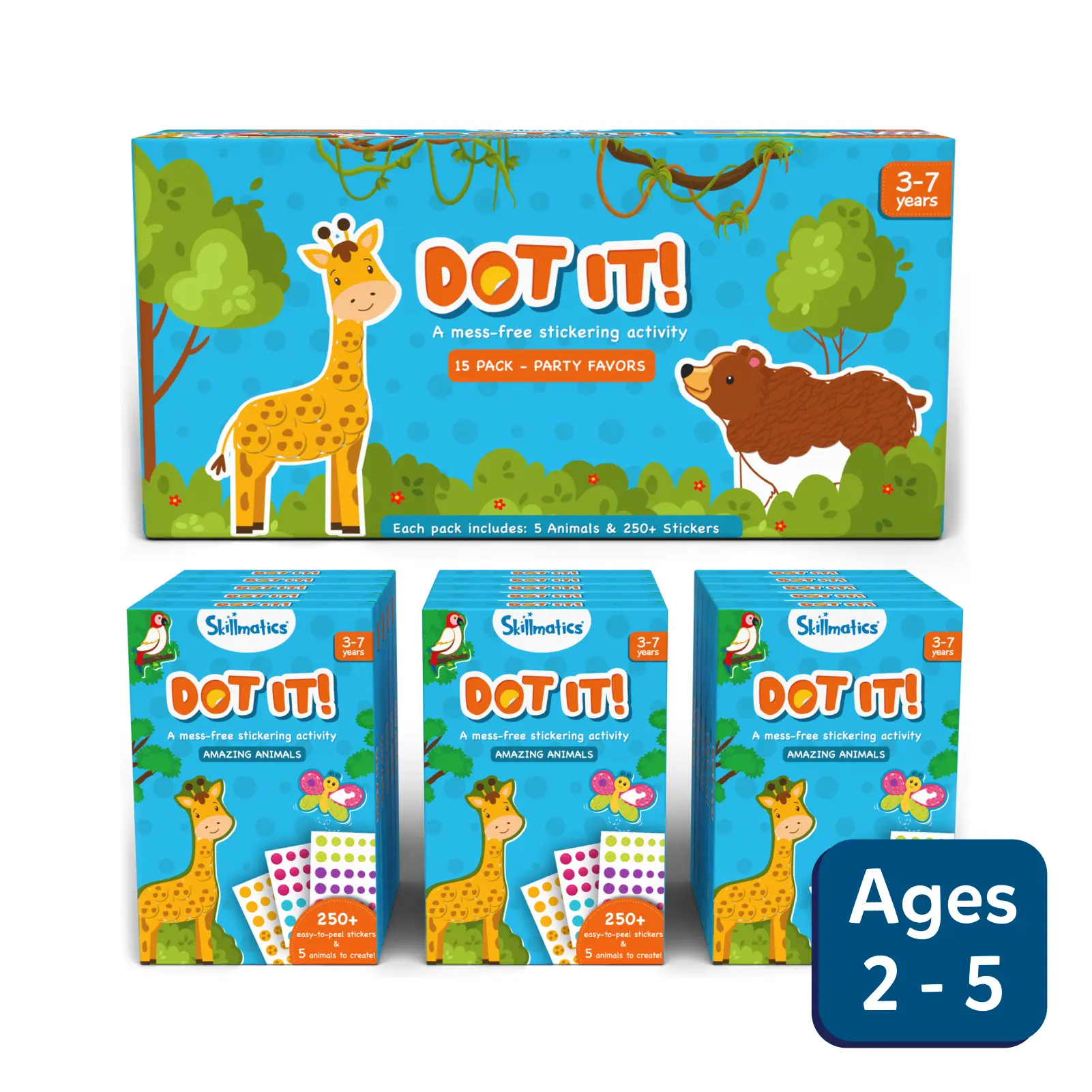 Dot it!: Wild, Farm & Underwater Animal Party Favors (Pack of 15) | No mess sticker art (ages 3-7)