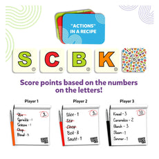 Educational cooking game for kids aged 8+ in First to 5 Quick Category Game with a Twist