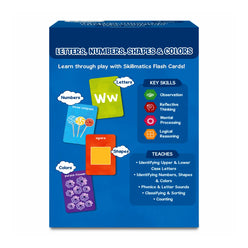 Skillmatics flash cards box for toddlers with letters numbers shapes and colors tabletop display