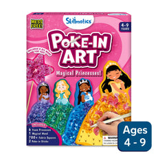 Poke-in art kit for magical princesses featuring colorful princess designs for kids ages 4-9